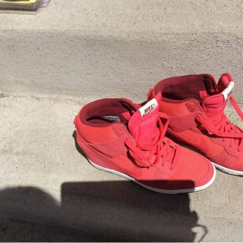 Nike Red High-Top Sneakers with White Midsole